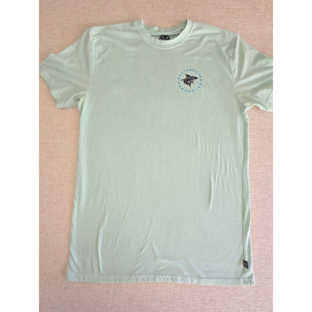 Maui and Sons Shark Graphic T Shirt Medium Mint Green Surf Skate Beach Tee